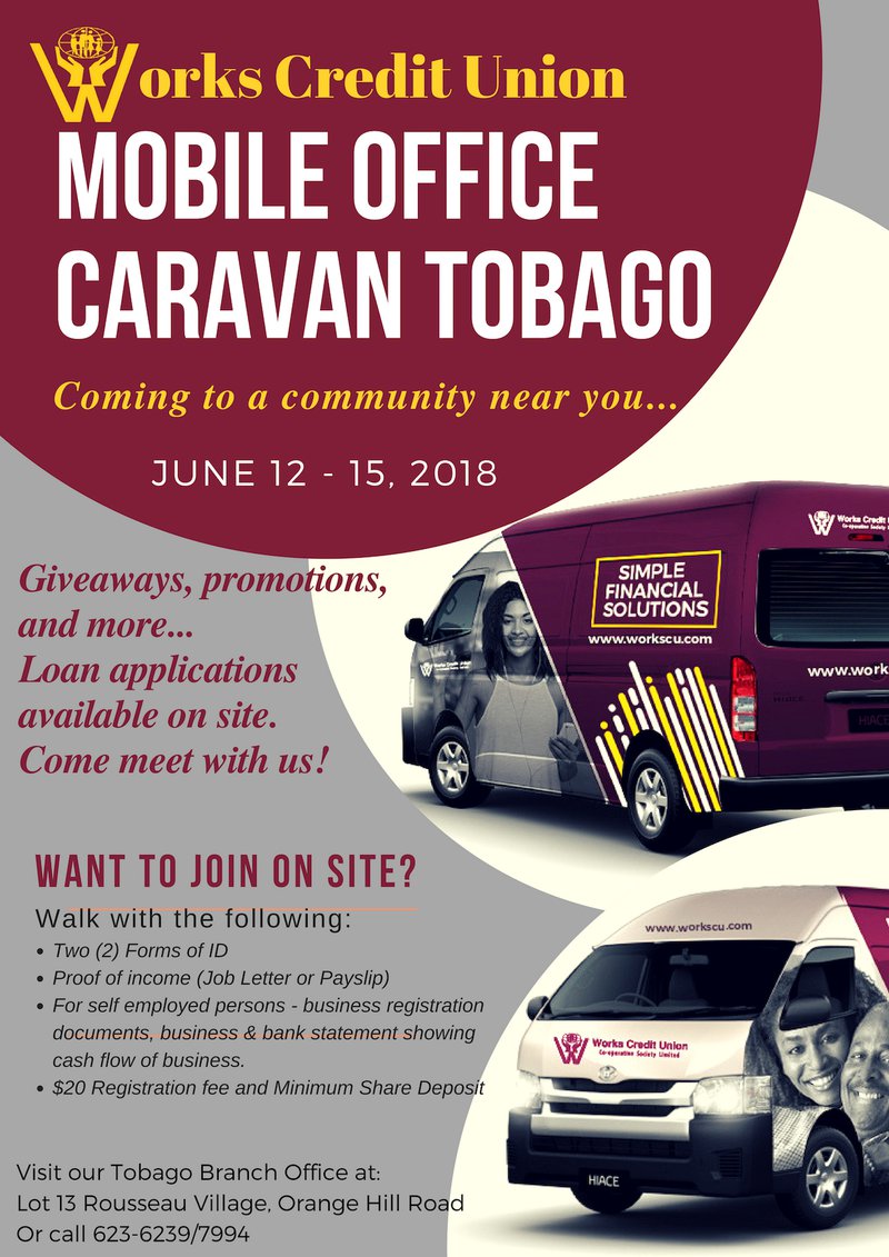 Mobile office caravan tobago works credit union